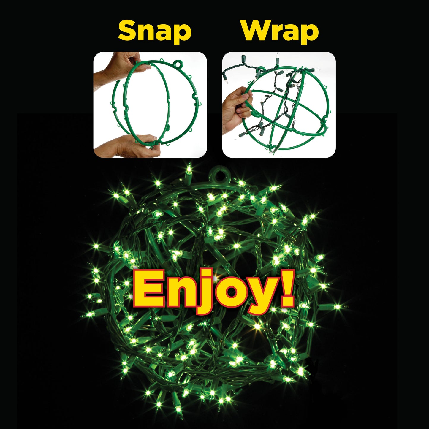 [5 Pack] 15" Green Light Ball Frames