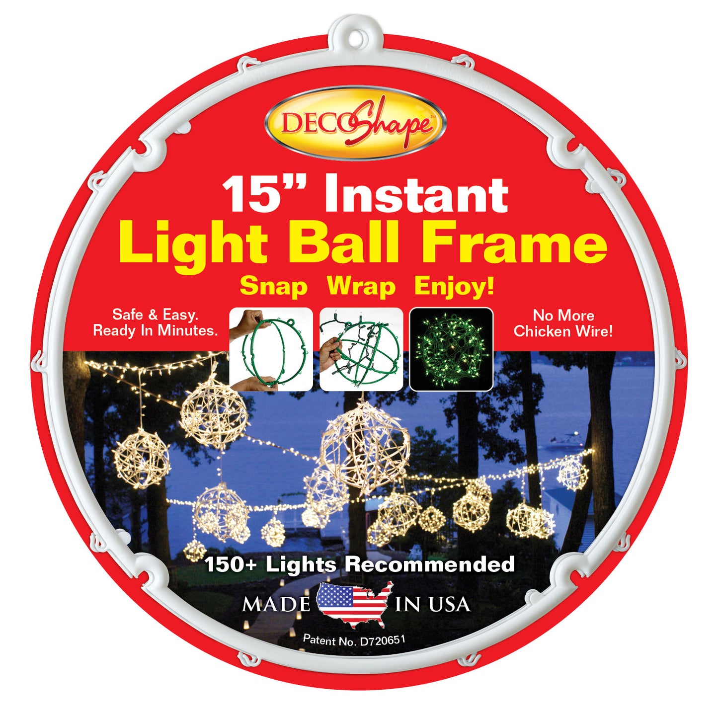 15" White Light Ball Frame